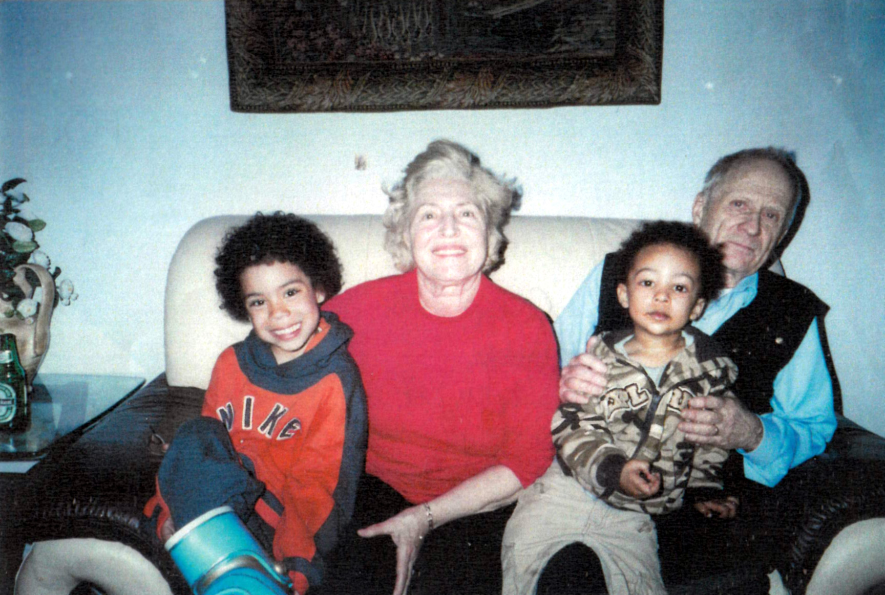 With grandsons Jahni and Jaden