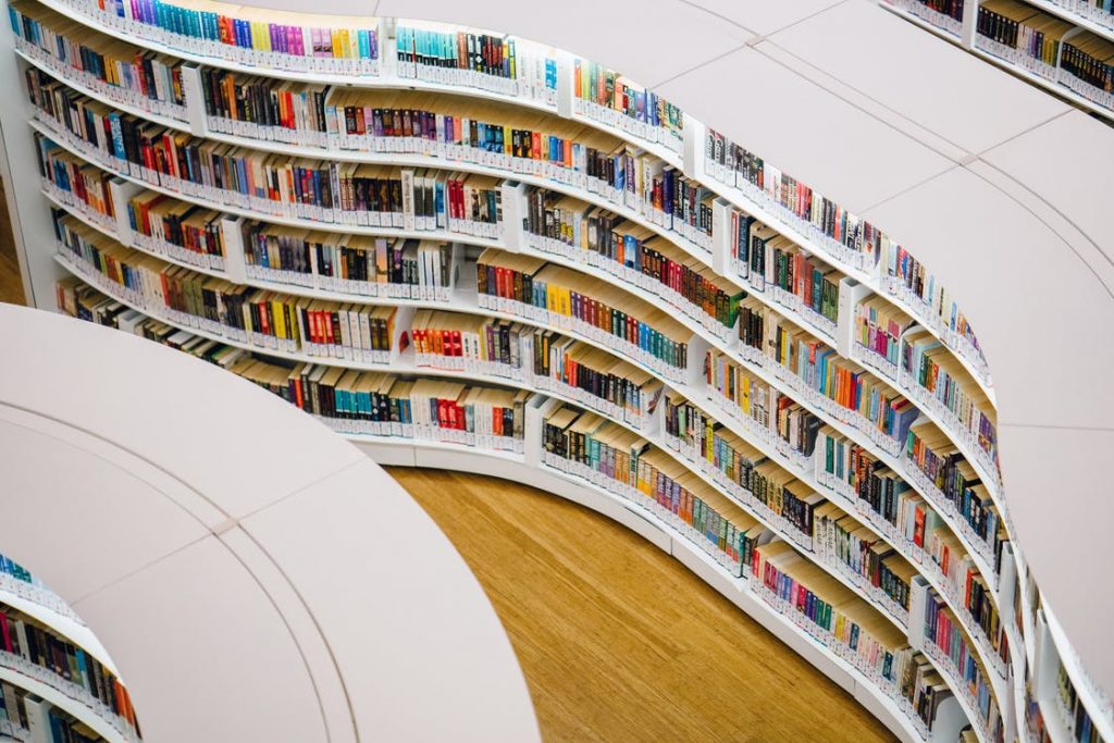 Books on library shelves - by mentatdgt